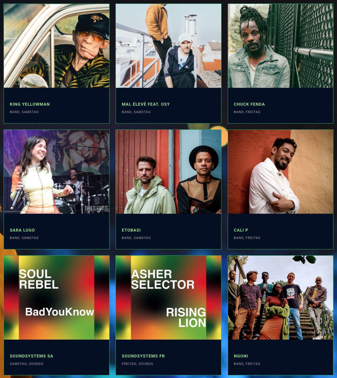 Lakesplash Reggaefestival Twann • Programm 2026